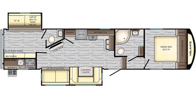 2019 CrossRoads Volante 5th Wheel VL329DB floorplan