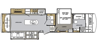 2019 Forest River Cardinal Luxury 3875FBX floorplan