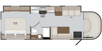 2019 Holiday Rambler Augusta® 30F floorplan