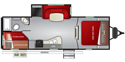 2019 Cruiser RV Radiance Ultra Lite R-25BH floorplan