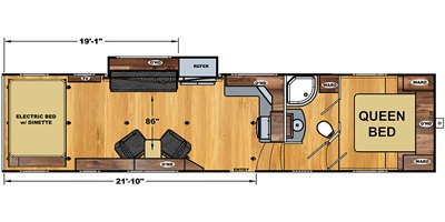 2019 Eclipse Attitude Wide Lite 5th Wheel 3322SAG floorplan