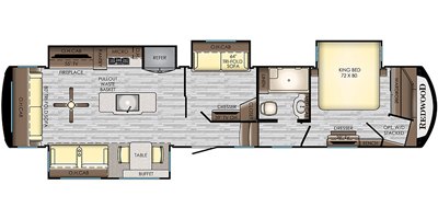 2019 CrossRoads Redwood RW3881MD floorplan