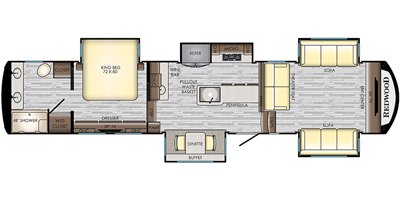 2019 CrossRoads Redwood RW3951WB floorplan