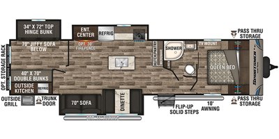 2019 KZ Sportsmen LE 343BHKLE floorplan