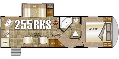 2019 Northwood Fox Mountain 255RKS floorplan