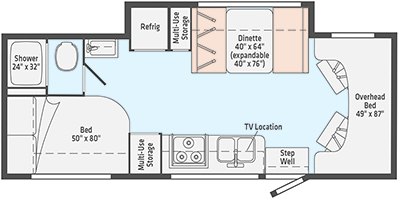 2020 Winnebago Vita 24F floorplan