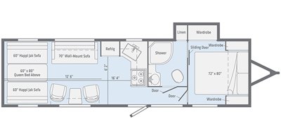 2020 Winnebago Spyder 27FS floorplan