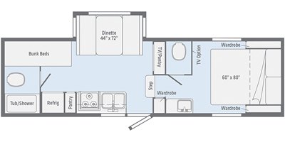 2020 Winnebago Micro Minnie Fifth Wheel 2405BHDB floorplan