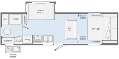 2020 Winnebago Micro Minnie Fifth Wheel 2405RB floorplan