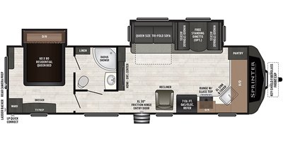 2020 Keystone Sprinter Campfire 29FK floorplan