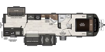 2020 Keystone Sprinter Campfire 33BH floorplan