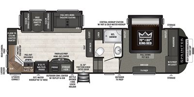 2020 Keystone Sprinter Campfire 27FWML floorplan