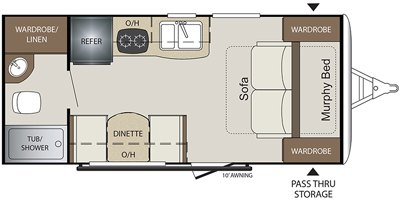 2020 Keystone Bullet Crossfire 1800RB floorplan