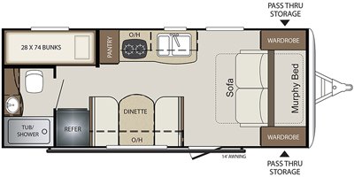 2020 Keystone Bullet Crossfire 2070BH floorplan