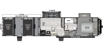 2020 Keystone Carbon 387 floorplan