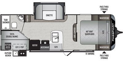 2020 Keystone Passport SL Series (East) 240BH floorplan