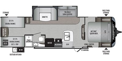 2020 Keystone Passport SL Series (East) 292BH floorplan