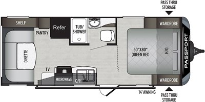 2020 Keystone Passport SL Series (East) 216RD floorplan