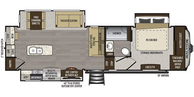 2020 Keystone Avalanche 333MK floorplan