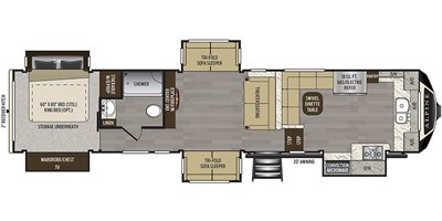 2020 Keystone Alpine 3800FK floorplan