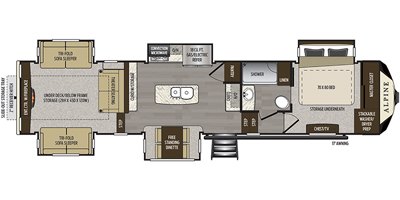 2020 Keystone Alpine 3850RD floorplan