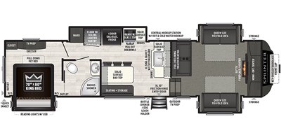 2020 Keystone Sprinter Limited (Fifth Wheel) 3340FWFLS floorplan