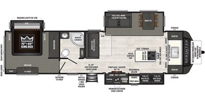 2020 Keystone Sprinter Limited (Travel Trailer) 333FKS floorplan