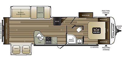 2020 Keystone Cougar Half-Ton (West) 32RESWE floorplan