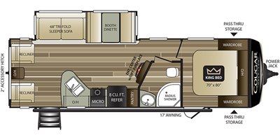 2020 Keystone Cougar Half-Ton (West) 27SABWE floorplan