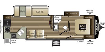 2020 Keystone Cougar Half-Ton (West) 30RKSWE floorplan