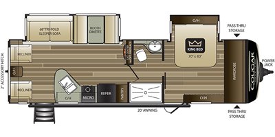 2020 Keystone Cougar Half-Ton (West) 29RLDWE floorplan