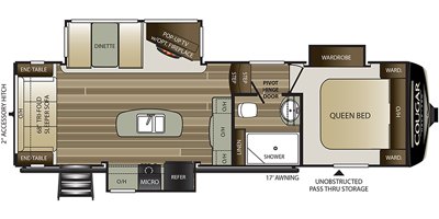 2020 Keystone Cougar Half-Ton (West) 27RLSWE floorplan