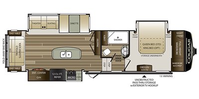 2020 Keystone Cougar (East) 310RLS floorplan