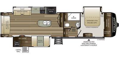 2020 Keystone Cougar (East) 338RLK floorplan