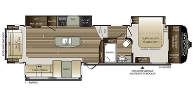 2020 Keystone Cougar (East) 344MKS floorplan