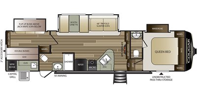 2020 Keystone Cougar Half-Ton (All Regions) 32BHS floorplan