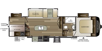 2020 Keystone Cougar Half-Ton (All Regions) 32DBH floorplan