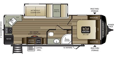 2020 Keystone Cougar Half-Ton (East) 26RKS floorplan