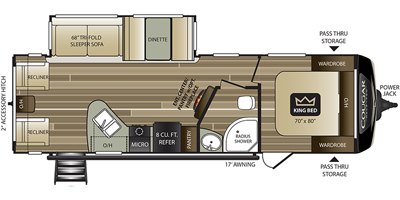 2020 Keystone Cougar Half-Ton (East) 27SAB floorplan