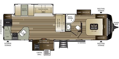 2020 Keystone Cougar Half-Ton (All Regions) 33MLS floorplan