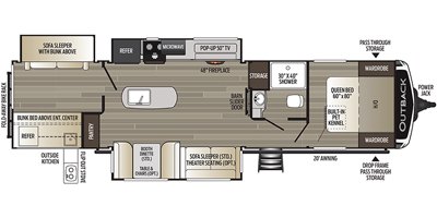 2020 Keystone Outback 340BH floorplan