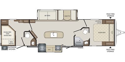 2020 Keystone Bullet (East) 330BHS floorplan