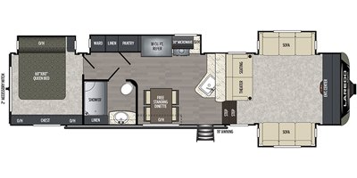 2020 Keystone Laredo 340FL floorplan