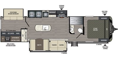 2020 Keystone Laredo 332BH floorplan