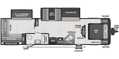 2020 Keystone Hideout LHS (East) 318LHS floorplan