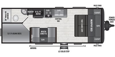2020 Keystone Hideout LHS (West) 21LHSWE floorplan
