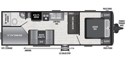 2020 Keystone Hideout LHS (West) 25LHSWE floorplan