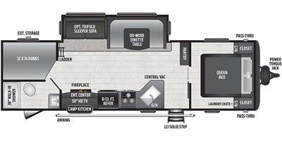 2020 Keystone Hideout (West) 28BHSWE floorplan