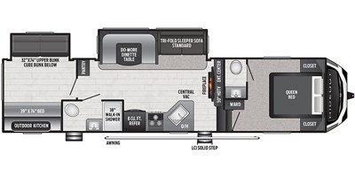 2020 Keystone Hideout (All Regions) 308BHDS floorplan