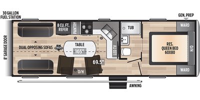 2020 Keystone Impact Vapor Lite 26V floorplan